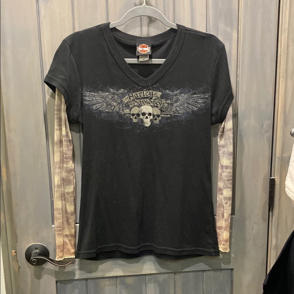 Harley-Davidson Black Skull Graphic Top